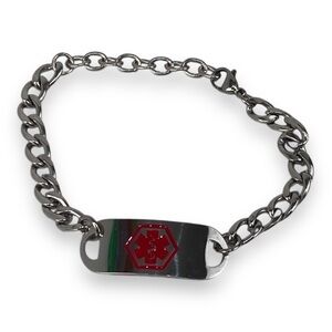 Medical alert Diabetic bracelet Stainless steel adjustable